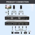 KVM переключатель 8K-4K DisplayPort 1.4 USB на 2 компьютера Pro-HD