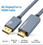 Кабель 8K-4K DisplayPort (Дисплей порт) - HDMI Pro-HD