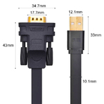 Кабель UGREEN CR107 USB 2.0 to DB9 RS-232 Adapter Flat Cable 2 метра