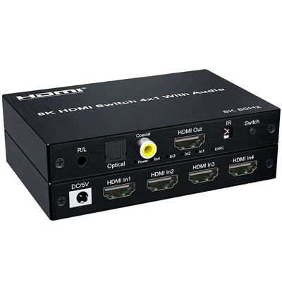 8K HDMI v2.1 переключатель-сумматор (Switch) 4x1 с Аудио выходами Pro-HD