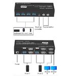 KVM переключатель DisplayPort 8K60HZ на 2 компьютера 2 монитора с 4 портами USB 3.0 и выносной кнопкой